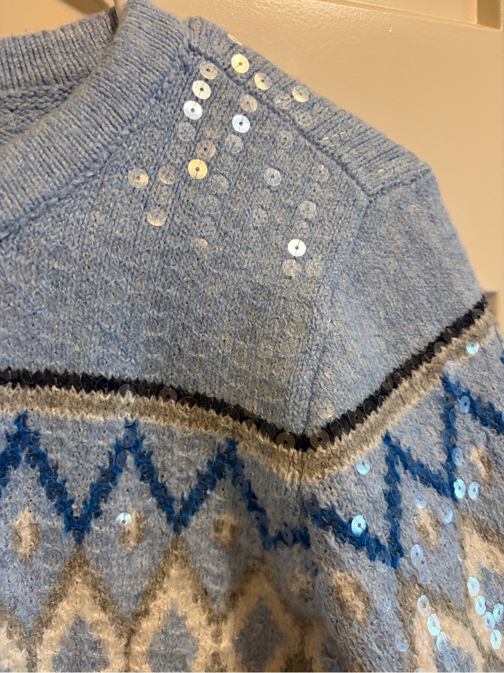 Loft Sequin Fair Isle Sweater Jacket - Picture 5 of 5